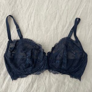 La Perla Lace Bra - 36D, Navy Blue